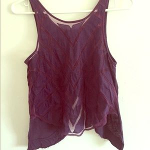 Free People lace purple top